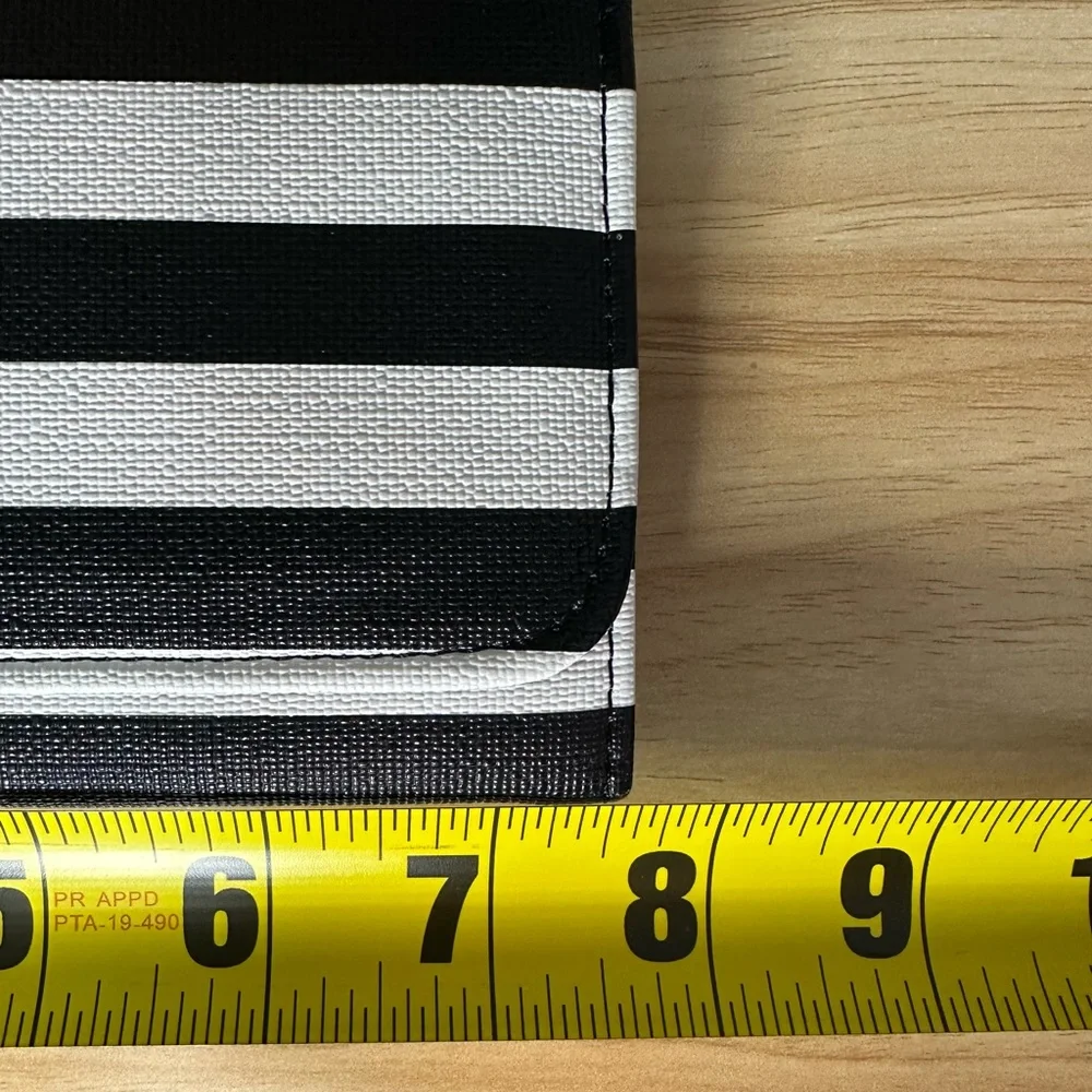 KUT from the cloth Vegan leather Wallet Black and white striped Brand New 8x4